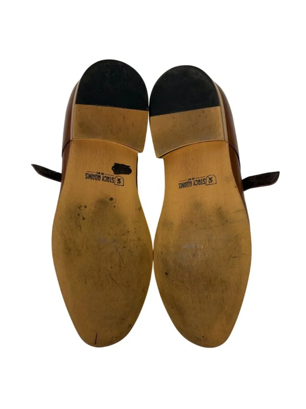 Stacy Adams Desmond Shoes Mens Size 14 W Brown Leather Cap Toe Monk Strap